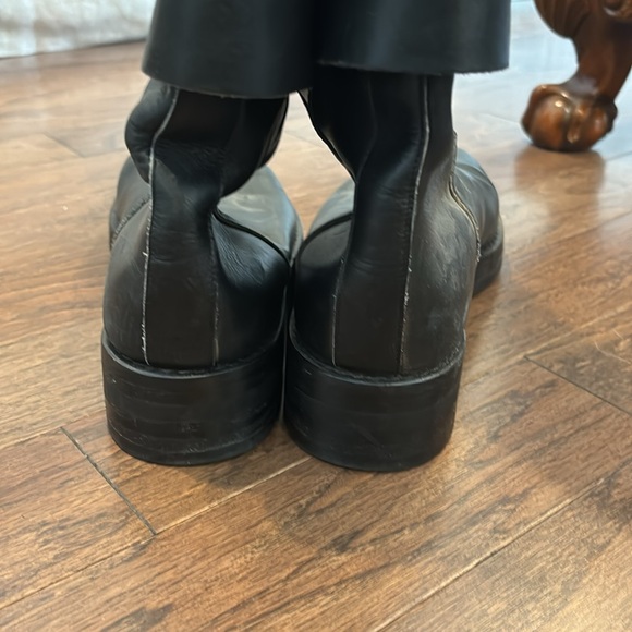 Ann Demeulemeester black w/gold shine fold over boots gently worn size 39 - Picture 4 of 11